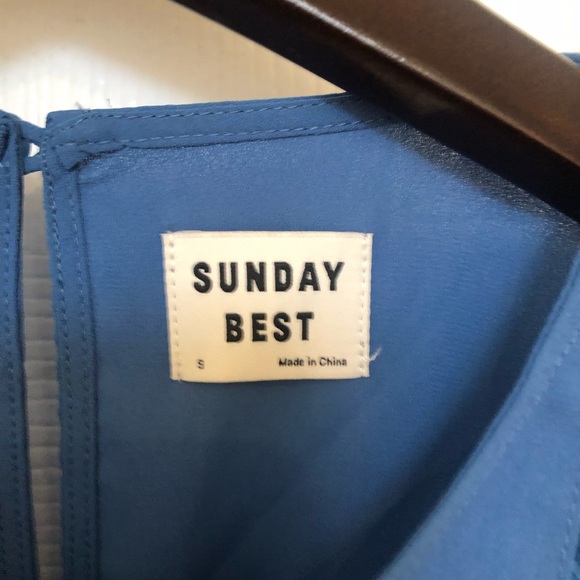 New! Sunday Best - Aritzia cropped blouse, blue extra small - Picture 6 of 11